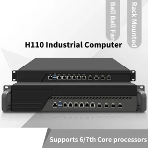 Máy tính công nghiệp H110-6, 4 Gigabit Optical, Router, Tương thích i3-6300/i5-6400/i7-7700 1