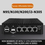 Mini PC công nghiệp không quạt CWWK thế hệ 12, Tường lửa Router Intel i3 N305/N200/N100, 4 cổng i226-V 2.5G 1