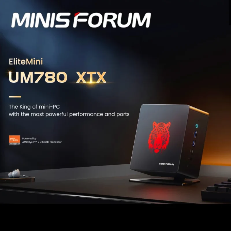 Minisforum EliteMini UM780 XTX Ryzen 7 7840HS - Máy Tính Mini Hiệu Năng Cao, Hỗ Trợ 4 Màn Hình, SSD PCIe 4.0, RAM DDR5 5600MHz, Windows 11 1